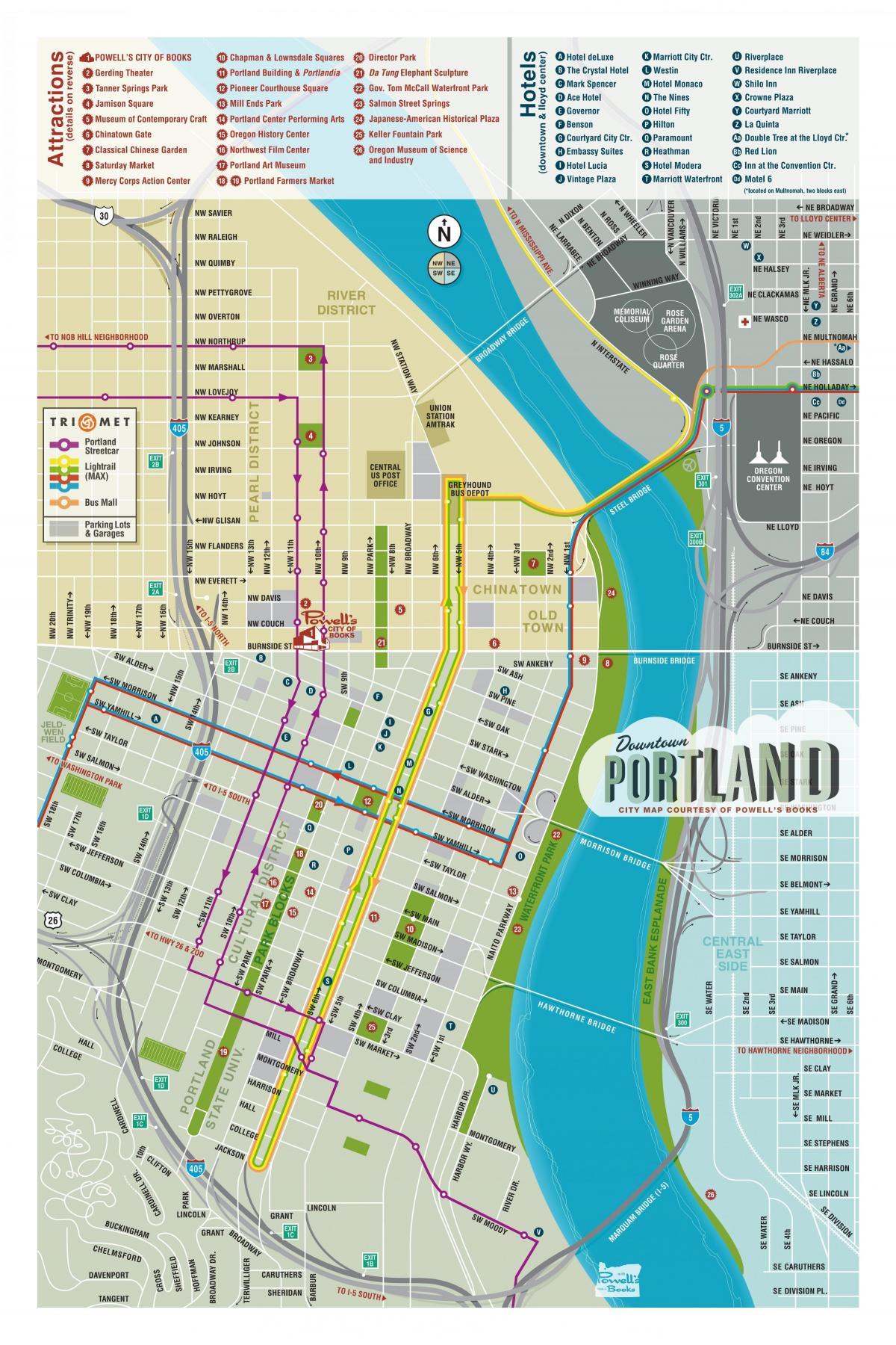 kaart van Portland besoekers