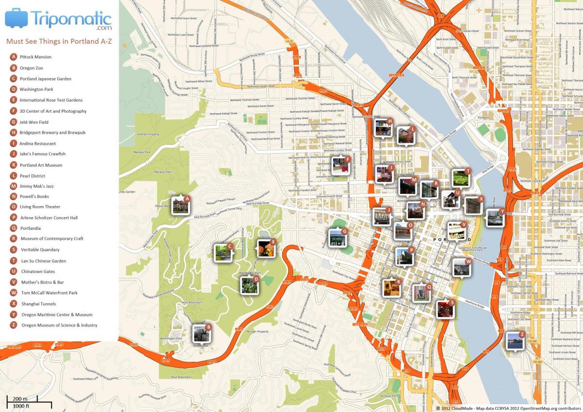Portland loop kaart