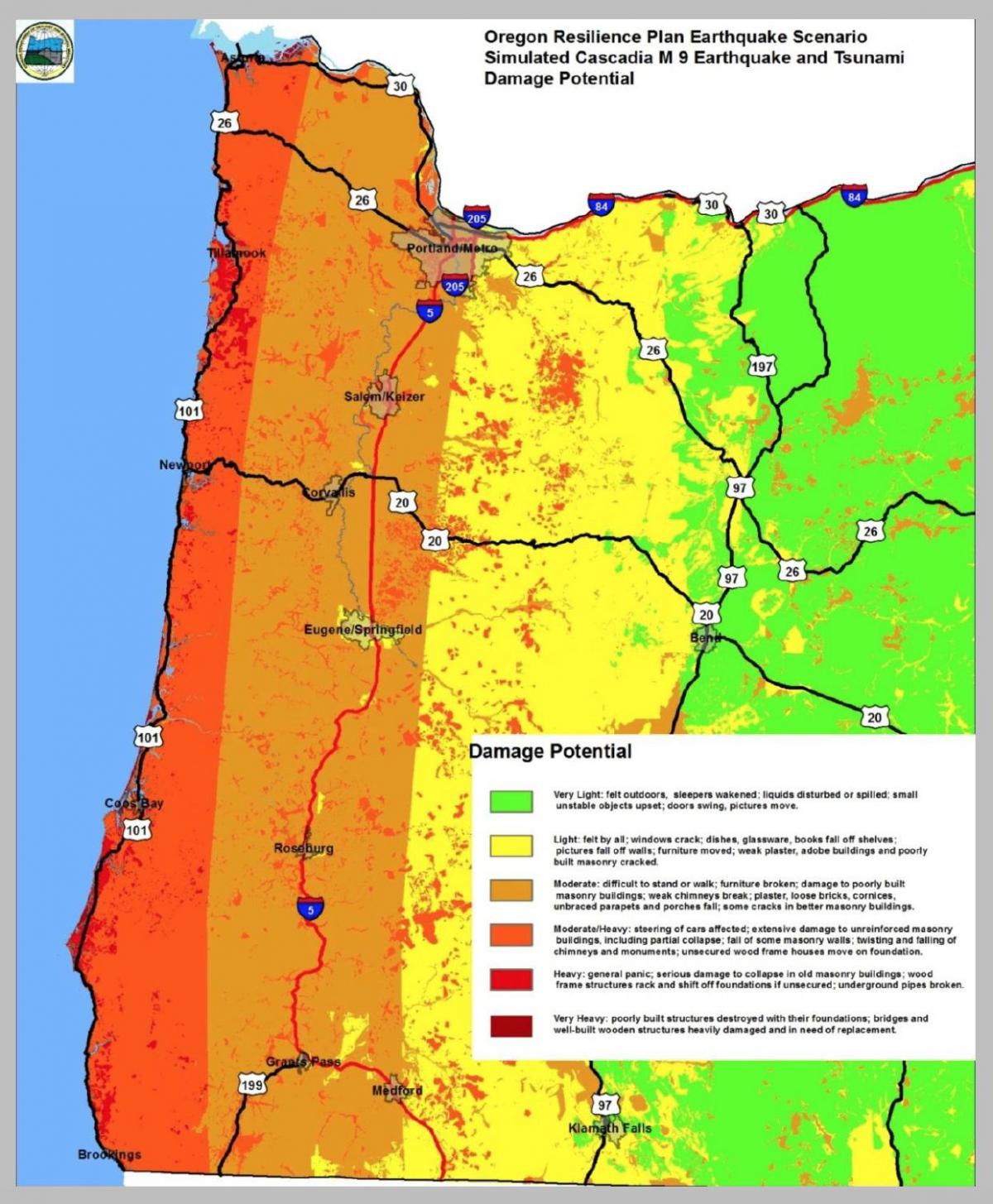 aardbewing kaart Portland Oregon