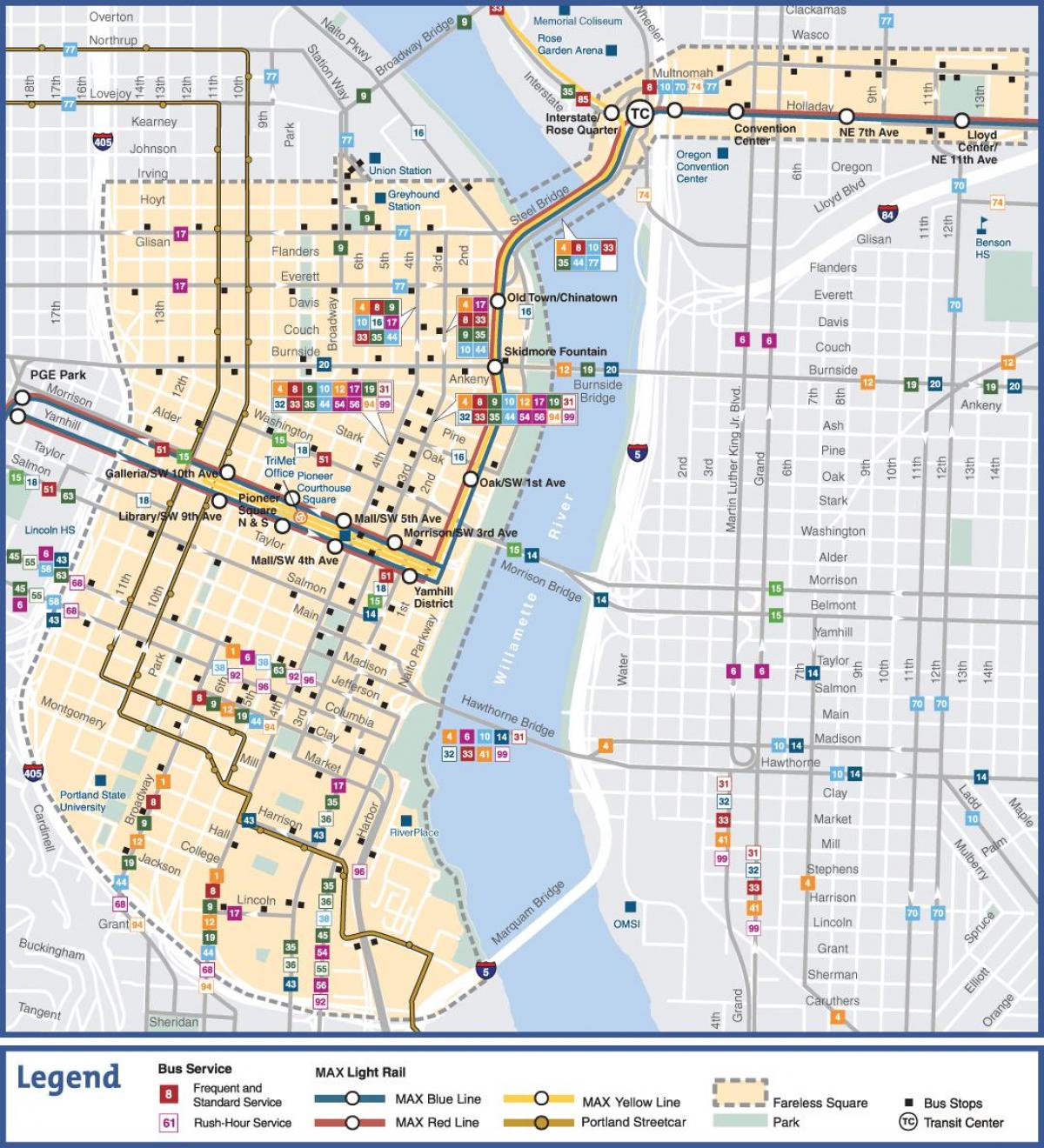 vervoer kaart Portland