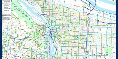 Kaart van Portland fiets