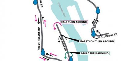 Kaart van Portland marathon